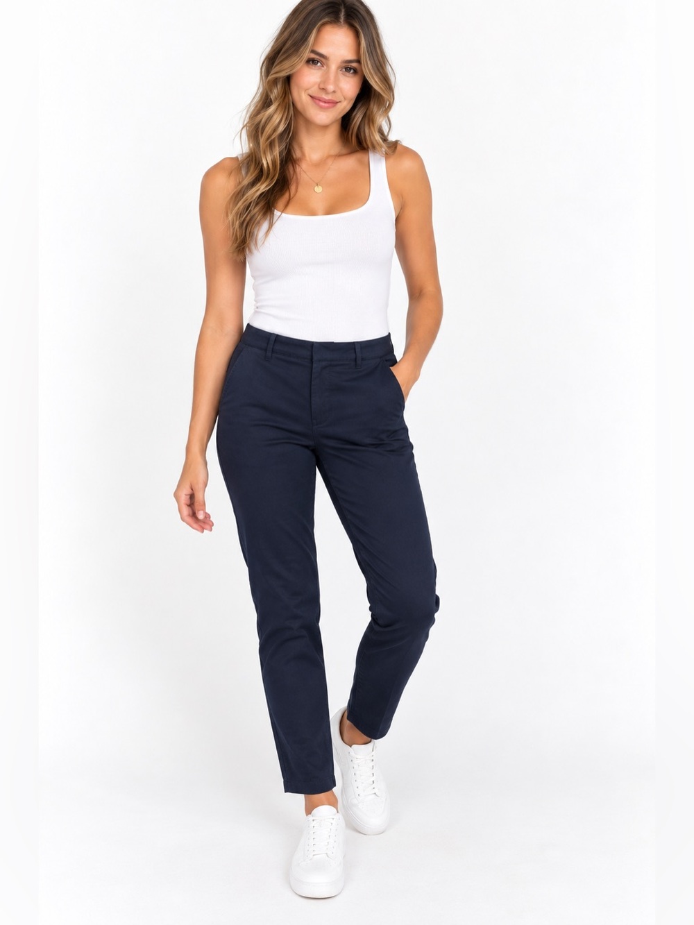 Banana Republic Sloan Navy Blue Slim Ankle Pants Women’s Size 12